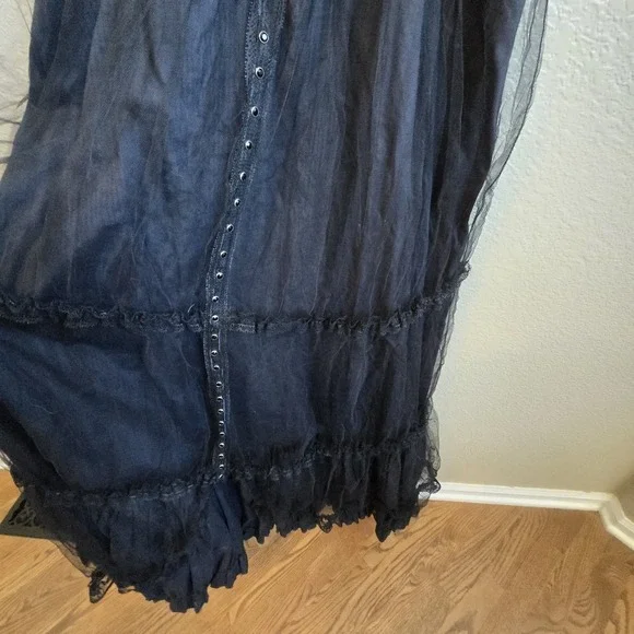 Stunning LIP SERVICE Gothic Whimsy Fairy Gown Corset Dress Black Tulle Lace M - Picture 6 of 15